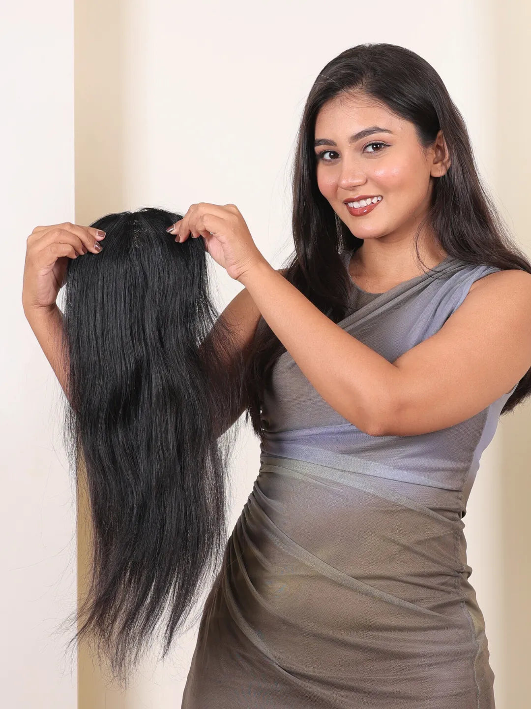 4x4' Backcombed Hair Topper - Lace Base For Hair Loss