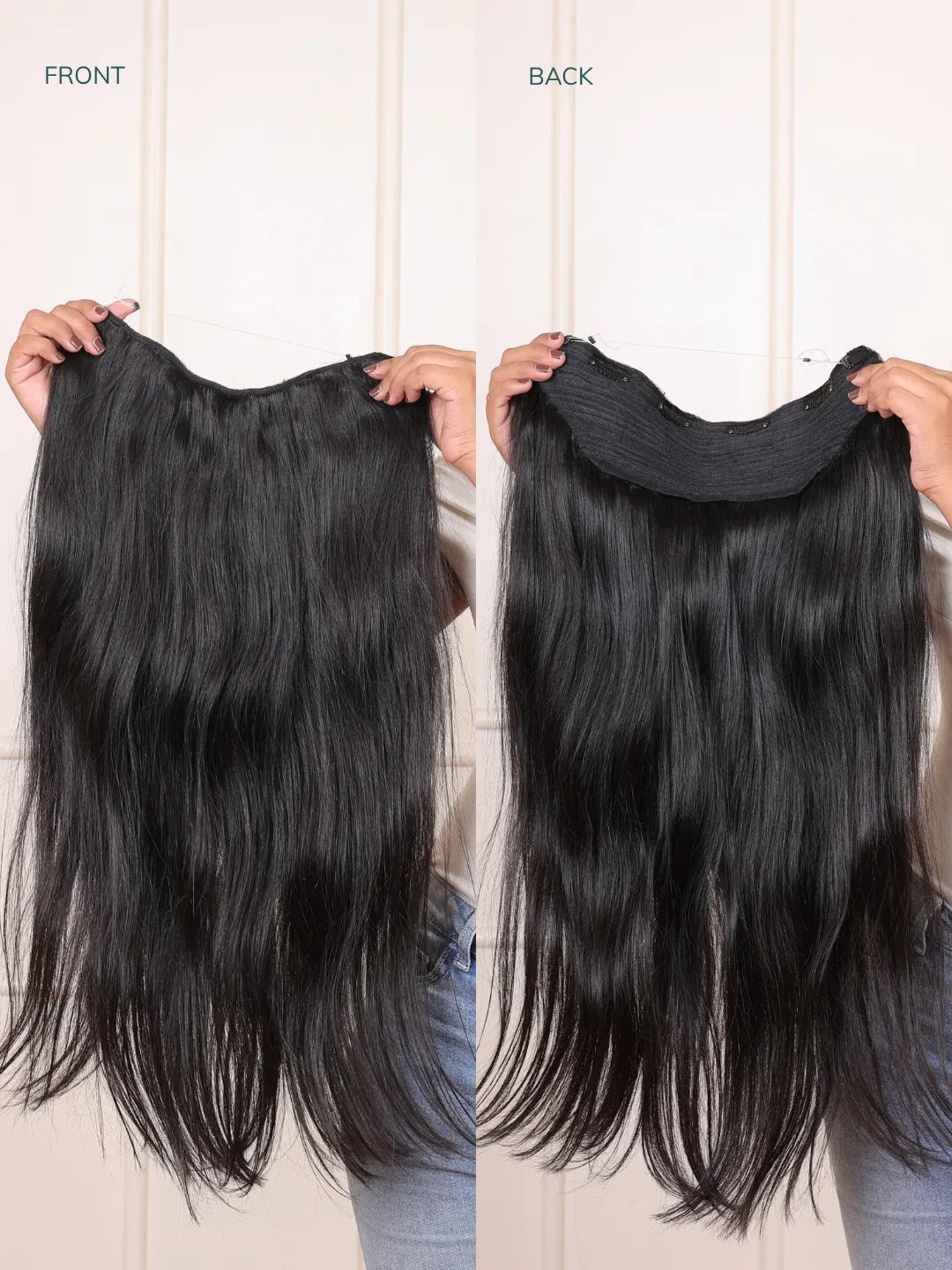 Halo Hair Extensions Frontside & Backside Image