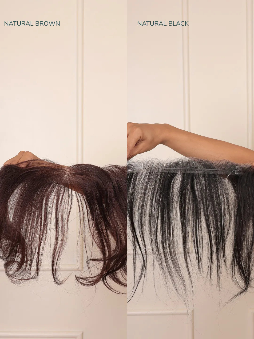 Natural Black & Brown Colors Halo Hairline Topper