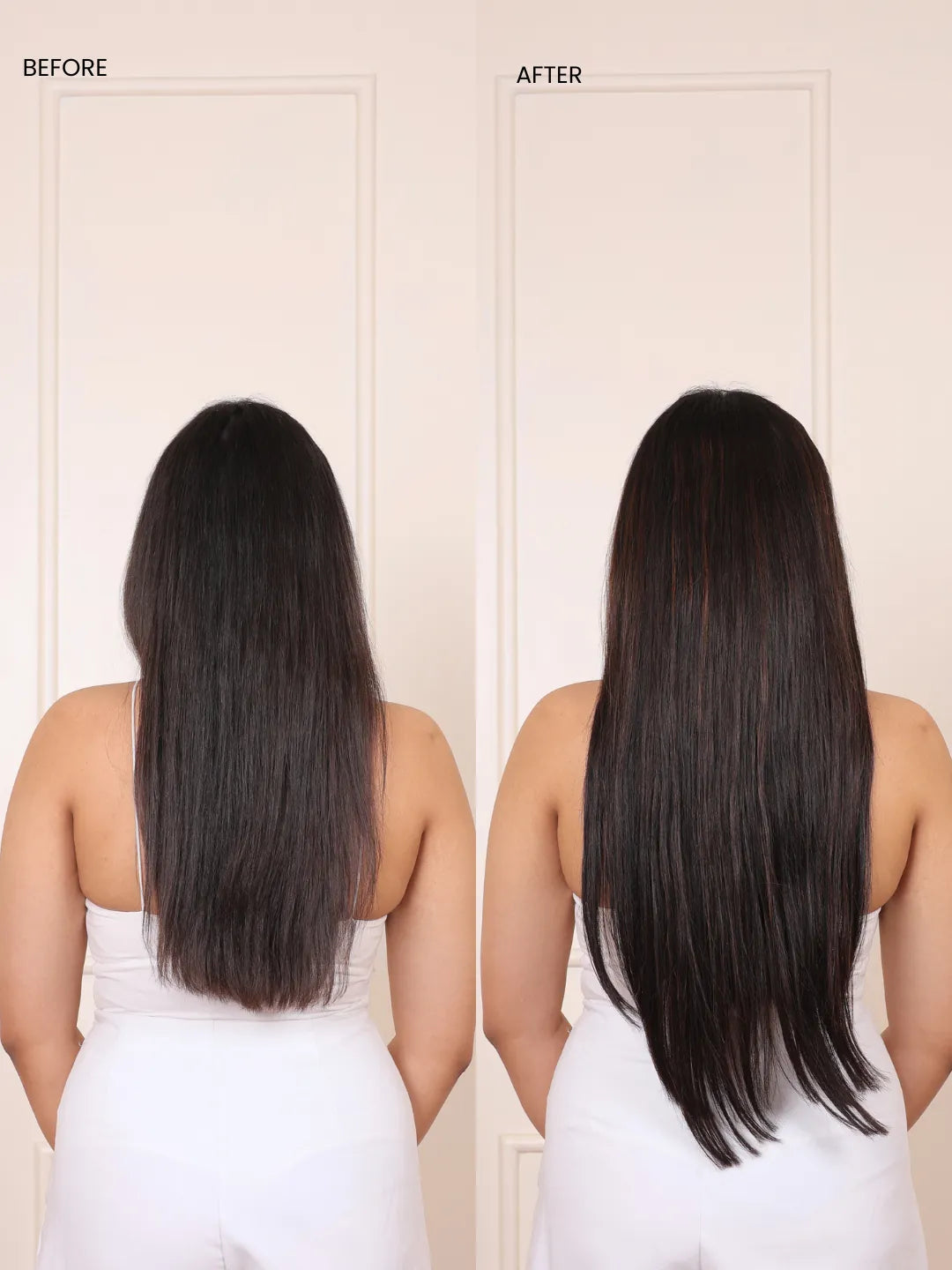 Seamless 7 Set Clip In Extensions Before & After Image