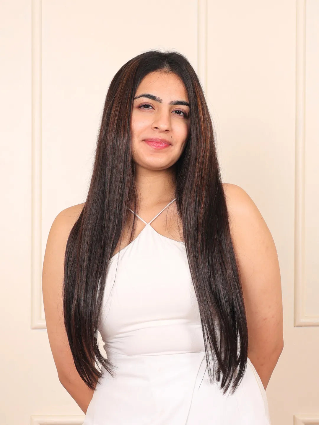 Human Hair Seamless 7 Set Clip-In Extensions – Mocha Brown Balayage