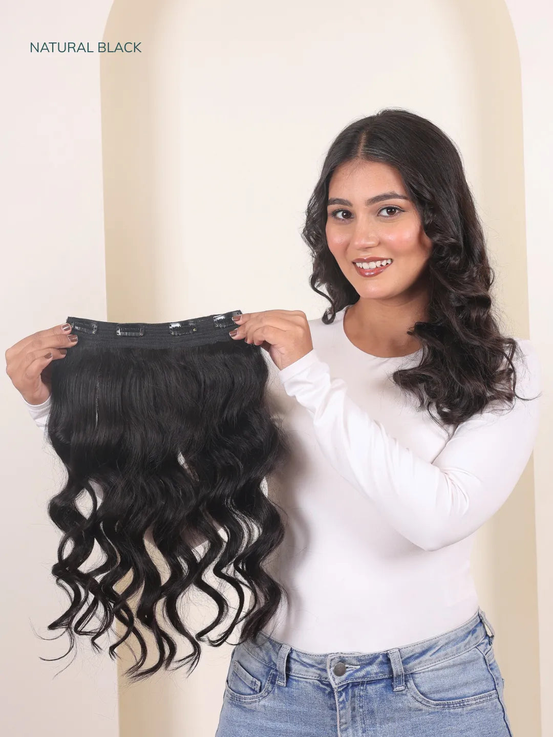 Natural Black Seamless 3 Set Volumizer For Thin Hairs