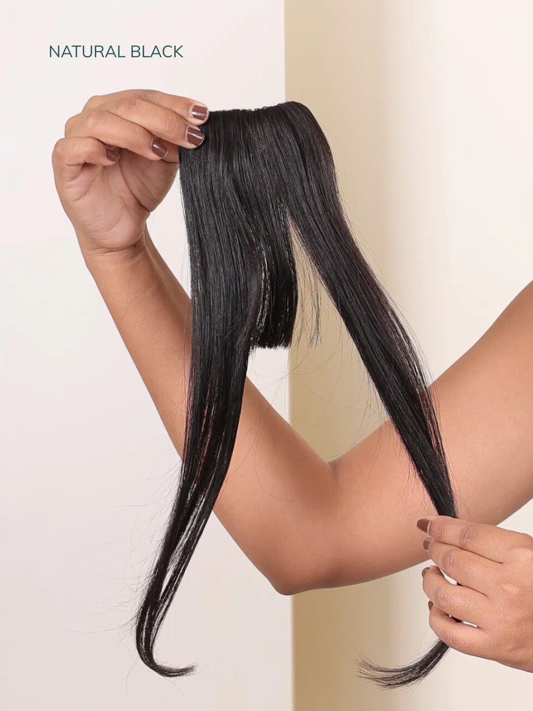 Natural Black Color Clip-in Bangs With Side Pieces