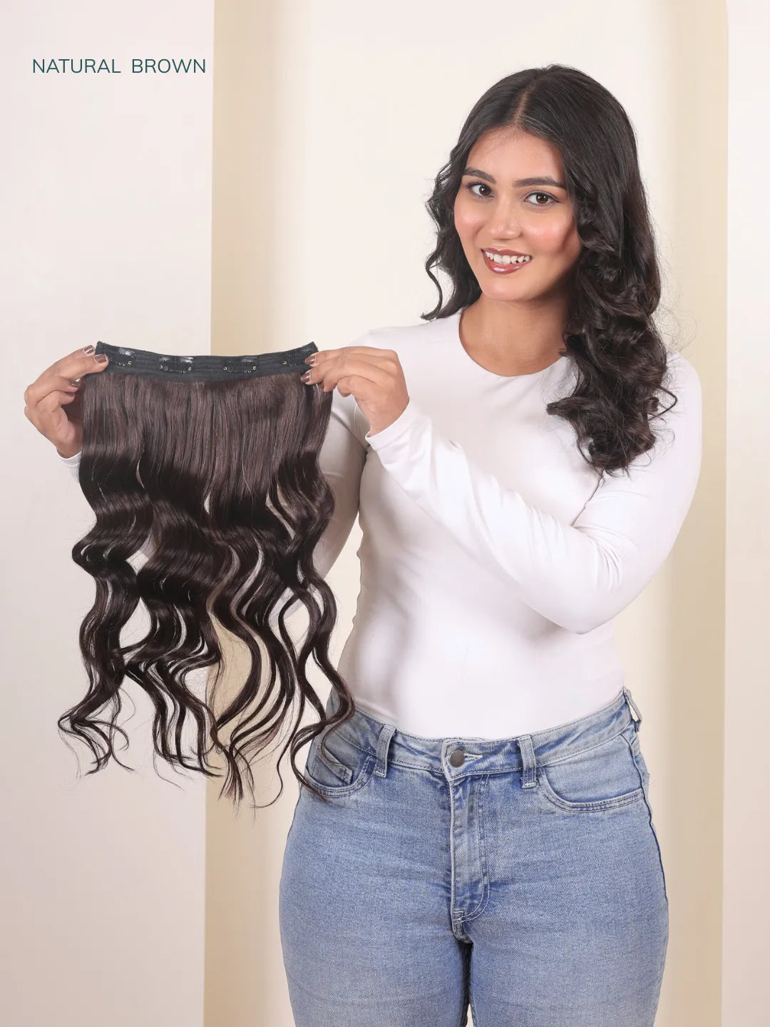 Natural Brown Seamless 3 Set Volumizer-Wavy Texture